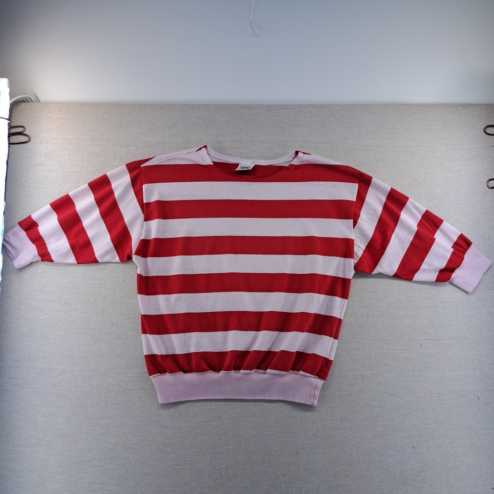 Vtg the fox JC Penney T shirt womans small petite red white stripe sailor Pirate
